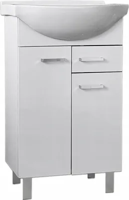 Obrázok produktu pre Stamar | Kúpeľňová skrinka s umývadlom, vysoký lesk, 55 cm