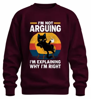 Produktbild von I'm Not Arguing I'm Explaining Why I'm Statement Sarkasmus Sweatshirt Pullover, Burgundy, M