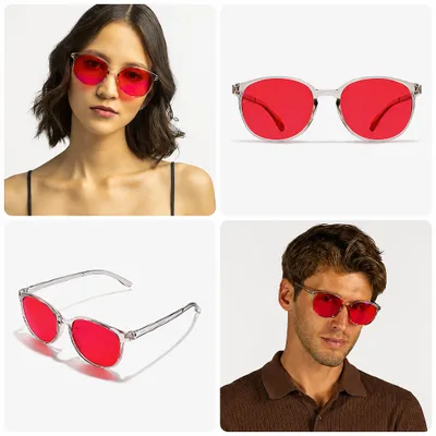 Produktbild von Blaulichtfilter-Brille, 100 %, Rot, Uni, Fovea Blue® Randy Sleep