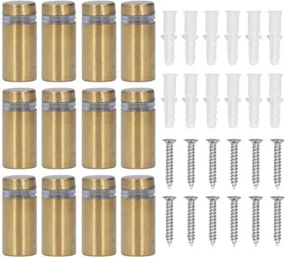 Obrázek produktu pro Skleněné distanční šrouby z akrylu, 12 x 25 mm, kartáčované, pozinkované