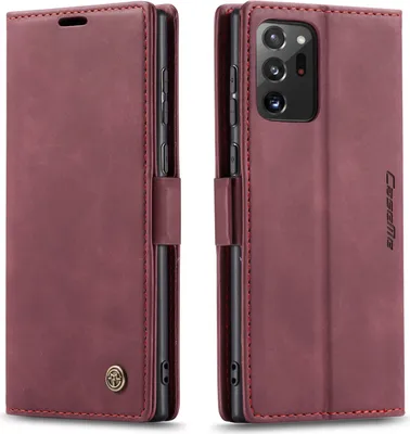 Image de Galaxy Note 20 Ultra Case, RetroPolyuréthaneLeather Case, Card Pockets, Magnetic Closure, Case with Stand Function for Samsung Galaxy Note 20 Ultra Red