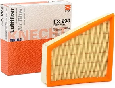 Produktbild von MAHLE LX 998 - OE 5JF129620 Luftfilter für Toledo IV (KG3), Ibiza (6J, 6P), Ibiza (6L), Roomster (5J), Rapid (NH), Fabia II (54), Fabia I (6Y), Polo (6C, 6R), Polo (9N), Fox (5Z)