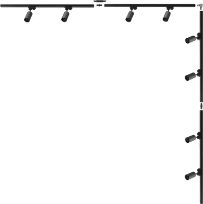 Produktbild von ZUMALINE Schienenstrahler-Set 8x GU10 4 m schwarze Schienenschiene 3581