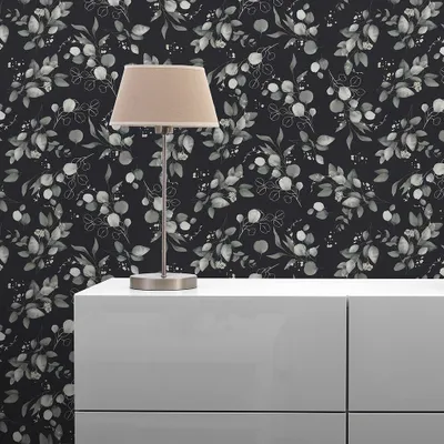 Produktbild von Tapete Valentin Blumen M1-No.11243 Vlies Schwarz Grau Tadessi 10.05 m x 0.53 m