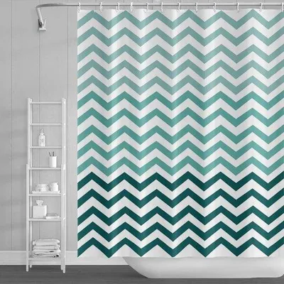 Image de Rideau de douche imperméable - 100 % polyester - En une seule pièce - 122 x 183 cm