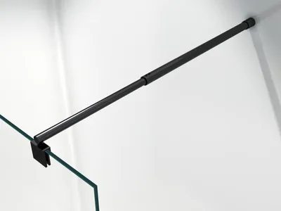 Produktbild von Stabilisationsstange Teleskop flexibel - Edelstahl - Rund - Schwarz matt - Für Duschabtrennungen