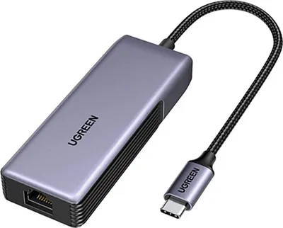 Produktbild von Ugreen 35921, USB Typ-C, RJ-45, Grau, 5 Gbit/s, 82 g