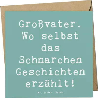 Produktbild von Mr. & Mrs. Panda Grußkarte Spruch Großvater Geschichten - Meeresbrise - Geschenk, Liebe, Klappkarte, faltkarte, persönliche Erinnerungen, Glückwunschkarte, Humor, Familie