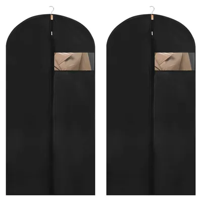 Produktbild von Kleidersäcke 2 Stück, 60 x 120 cm, Schwarz, mit Reißverschluss