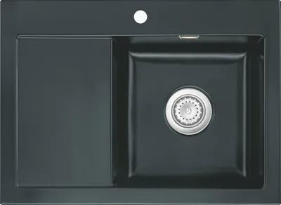 Produktbild von Auflagespüle KeraDomo MERA 70 Eibe mit Becken rechts und Handbetätigung