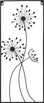 Produktbild von Wandobjekt - 30 x 70 cm - Schwarz - Eisen - Pusteblumen