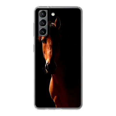Produktbild von MuchoWow® Handyhülle Schutzhülle Hülle für Samsung Galaxy S21 Pferd - Licht - Porträt Silikon Softcase Handy Hülle - Softcase