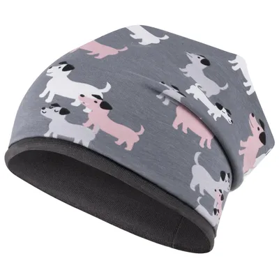Produktbild von Mädchen Mütze Übergangsmütze Beanie Kindermütze Baby Tiermotive, Grau-Dunkelgrau, Gr. 50-52