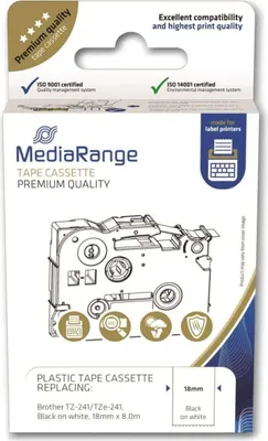 Obrázok produktu pre MediaRange MRBTZ241 MediaRange Schriftbandka. Brother TZ-241/Tze-241 18mm, 8m sw
