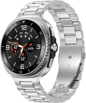 Produktbild von By Qubix Edelstahl Gliederarmband - Silber - passend für Samsung Galaxy Watch 8 Classic - 46 mm