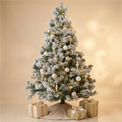 Produktbild von Weihnachtsbaum 150 cm mit Schneeoptik und Metallständer, PVC