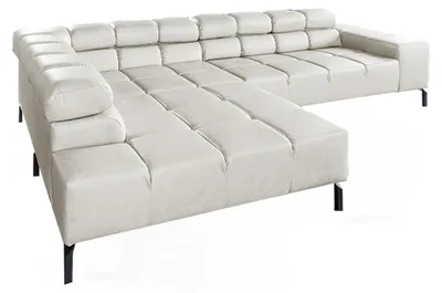 Produktbild von KAWOLA Sofa NELSON Ecksofa Leder hellgrau Recamiere links