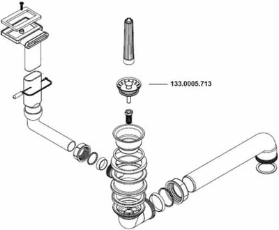 Produktbild von FRANKE 112.0013.869 Siebkorbventil 1 1/2 Zoll, mit Überlauf / Ersatzteil Spüle