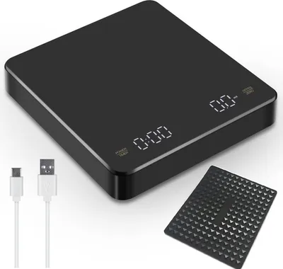 Produktbild von Präzisionswaagen Digitalwaage Küchenwaagen Wiederaufladbar Kaffeewaage Elektronische Waage mit Timer Peelingfunktion LCD-Anzeige Display Digitale für Espresso und Kaffee zum Übergießen