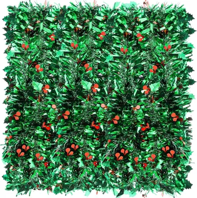 Weihnachtsgirlande 10 m, rot-grün, 9 cm breit, glitzernd