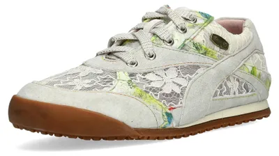 Produktbild von Laura Vita Damen Retro Sneaker Spittze Floral flach TIVANAO 03, Größe:38 EU, Farbe:Beige