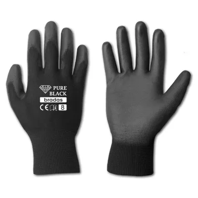 Obrázek produktu pro Ochranné rukavice z polyuretanu Bradas PURE BLACK vel. 10