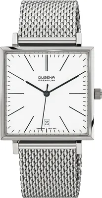 Produktbild von Dugena Herren-Armbanduhr Dessau Carrée, Quarz, Edelstahlgehäuse, Saphirglas, 5 bar