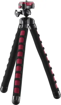 Produktbild von Mantona Kaleido Flex Stativ sundown red - 270 x 43 x 43 mm - flexibel biegbar - mit Kugelkopf und Schnellwechselplatte - Reisestativ Travelstativ passend für Kameras, Smartphones, Action Cams