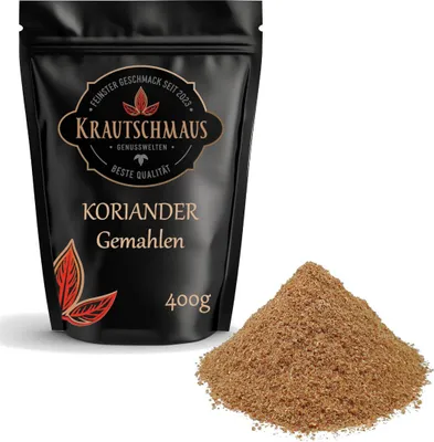 Produktbild von 400g Koriander gemahlen von Krautschmaus, Coriander Gewürz, volles Aroma ohne Zusatzstoffe