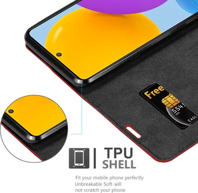 Immagine prodotto di Cadorabo custodia per Samsung Galaxy M52 5G custodia protettiva in rosso custodia per cellulare cover chiusura magnetica