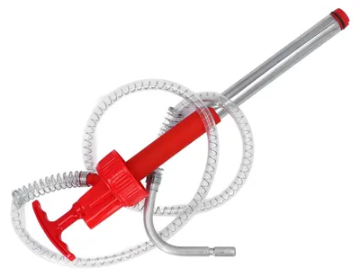 Imagen del producto de Bomba de transferencia de acero inoxidable, con boquilla antigoteo, para bidones de 20 litros, ideal para la transferencia de aceite