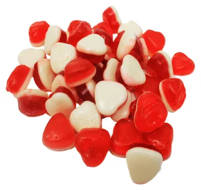 Immagine prodotto di Cuori di gelatina di frutta alla fragola con ripieno di crema dolce 175g
