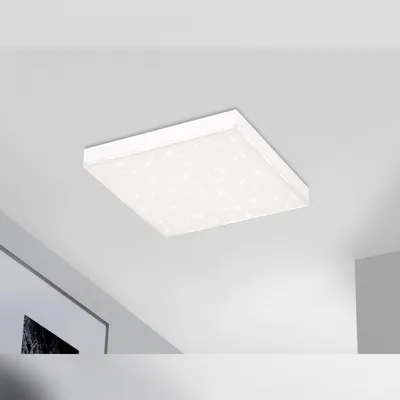 Zdjęcie produktu dla Panel LED BRILONER FRAMELESS, zdalne sterowanie, możliwość ściemniania, regulacja temperatury barwowej CCT, dekor gwiazdy, biały, 29,5 x 29,5 x 6,1 cm