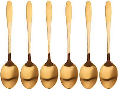 Produktbild von Excellent Houseware Teelöffel Kaffeelöffel Löffelset GOLD aus Stahl in Goldfarbe 6 Stück