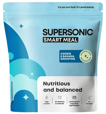 Produktbild von SUPERSONIC Smart Meal Trinkmahlzeit Keks-Banane 1300 g – 33 g Eiweiß pro 100 g, 26 Vitamine & Mineralstoffe, laktosefrei