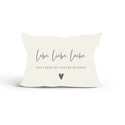 Produktbild von Duftkissen / Kräuterkissen Lavendelduft Lebe Liebe Lache 30x20 cm