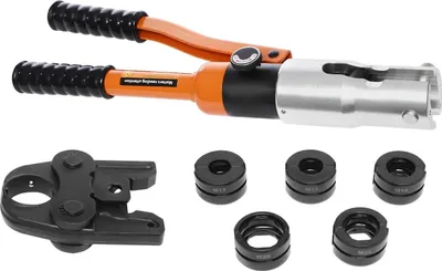 Image de Pince à sertir hydraulique - CW-1632 Outil de sertissage - Kit - Mâchoires M - Avec coffret à outils - Argent