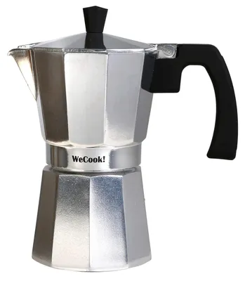 Produktbild von WECOOK! Paola Espressokocher Silber aus Aluminium, Moka Kaffeekocher, 6 Tassen (