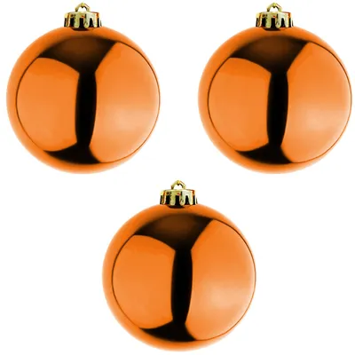 3 Stück XXL Weihnachtsbaumkugeln Christbaumkugeln Orange Ø 20cm