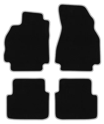 Obrázek produktu pro Velurové autokoberce pro: Renault Megane II 2002-2008 (kombi) – sada 4 ks, černo-stříbrné, na míru – Wielganizator CARLUX