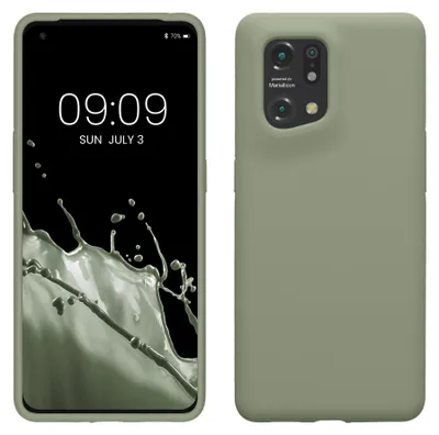 Produktbild von kwmobile Handyhülle für Oppo Find X5 (5G) Hülle - Case Silikon - Kabelloses Laden - Schutzhülle Cover in Graugrün