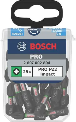Produktbild von PRO Pozidriv Impact Bit, PZ2, 25 mm, Display, 10 x 25-tlg