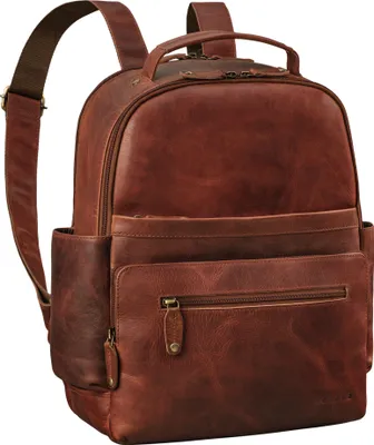 Produktbild von ROYALZ "New Orleans" Leder Rucksack für Herren und Damen Echtleder Mittel-Groß - als 13 - 14 Zoll Laptoprucksack Lederrucksack für Business Schule Uni Freizeit