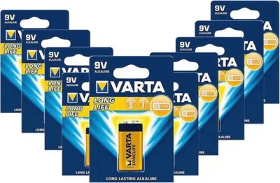 Produktbild von 10er Pack Alkalische Batterien für Rauchmelder und Feuchtigkeitssensoren, 9 V
