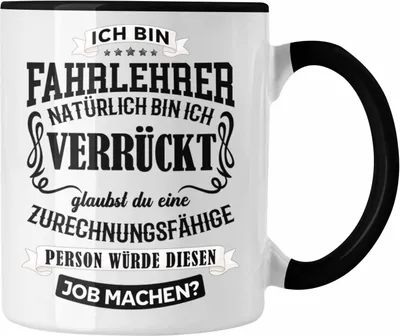 Produktbild von Trendation - Bester Fahrlehrer Geschenk Tasse Lustig Kaffeetasse Danke (Schwarz)