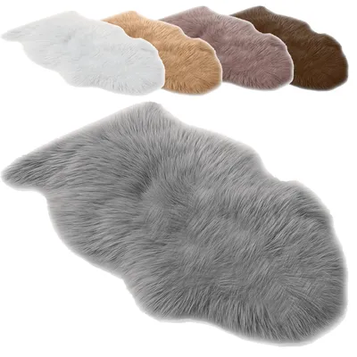 Produktbild von Echtes Lammfell 100cm Schaffell 100 % Naturfell – Flauschiger Sheepskin Teppich als Bettvorleger & Sitzfell