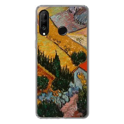 Produktbild von MuchoWow® Handyhülle Schutzhülle Hülle für Huawei P30 Lite Landschaft mit einem Haus und einem Ackerbauern - Vincent van Gogh Silikon Softcase Handy Hülle - Handyhülle