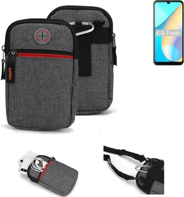 Produktbild von K-S-Trade Holster Gürteltasche kompatibel mit Blackview OSCAL C20 Handy Tasche Schutz Hülle grau Zusatzfächer 1x