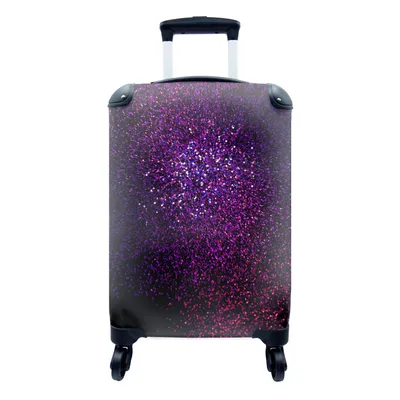 Produktbild von MuchoWow® Koffer Handgepäck Trolley Rollkoffer Kleine Reisekoffer mit 4 Rollen - Minimal Art einer lila Farbexplosion - Cabin Size < 55x40x23 cm & 55x40x20 cm - Fotokoffer - Kabinenkoffer - Boardgepäck - Reise-Box - Reisekoffer - Reisegepäck - Koffer mit Bild - Trolley für Kinder