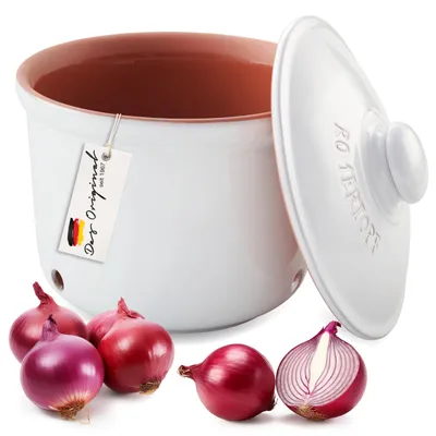 Produktbild von Romertopf Zwiebeltopf MAXI 2,8 L Vorratstopf Keramik belüftet, Weiß
